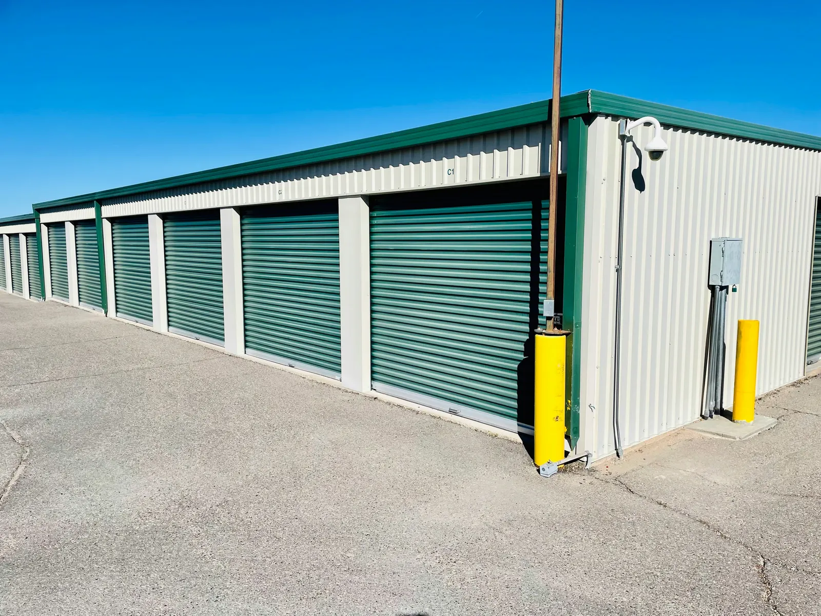 Exterior row of storage units